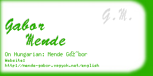 gabor mende business card